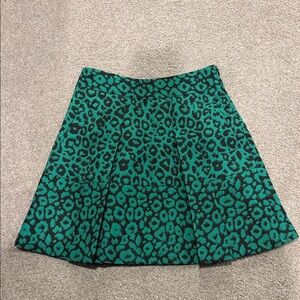 Banana Republic - Green Leopard Print Skirt